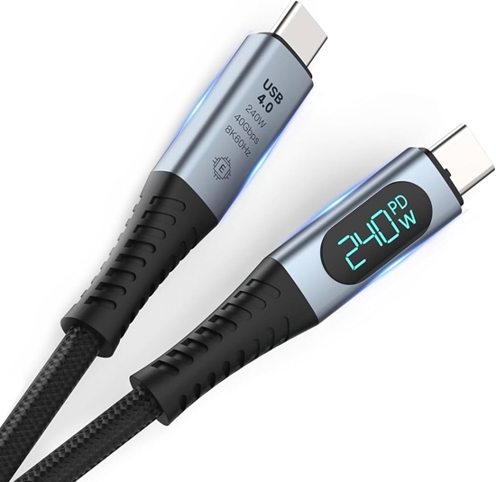 Picture of RoGer PD24VB USB-C 4.0 Cable with voltmeter PD240W / 40Gbps / 8K60Hz / 1m