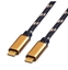 Attēls no Roline GOLD Cable USB4 Gen3x2, with Emark, C–C, M/M, 100W, black / gold, 1 m