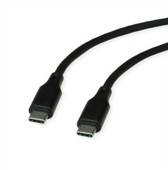 Picture of Roline USB 2.0 Cable, C–C, M/M, 60W, silicone, black, 1 m