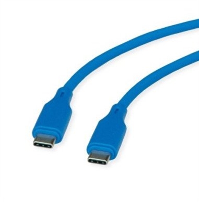 Attēls no Roline USB 2.0 Cable, C–C, M/M, 60W, silicone, blue, 1 m