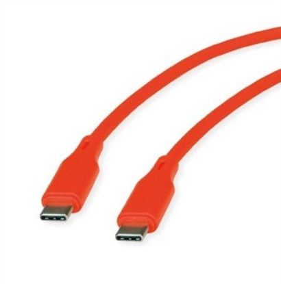 Attēls no Roline USB 2.0 Cable, C–C, M/M, 60W, silicone, orange, 1 m