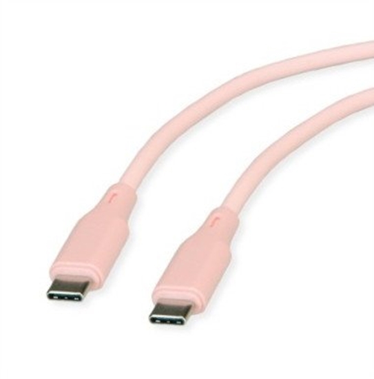 Picture of Roline USB 2.0 Cable, C–C, M/M, 60W, silicone, pink, 1 m