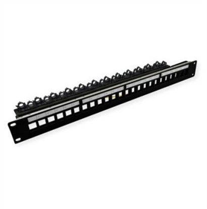 Picture of Roline Keystone 19'' Module Frame, empty, 24 ports, shielded, clip fixing, black