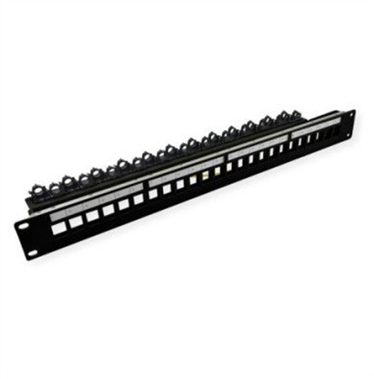 Picture of Roline Keystone 19'' Module Frame, empty, 24 ports, shielded, clip fixing, black