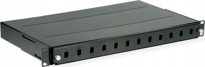 Picture of Roline FO Panel 19" unloaded, 12x Ports SC(Simplex)/LC(Duplex), black