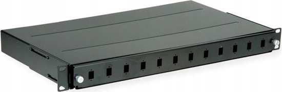 Picture of Roline FO Panel 19" unloaded, 12x Ports SC(Simplex)/LC(Duplex), black