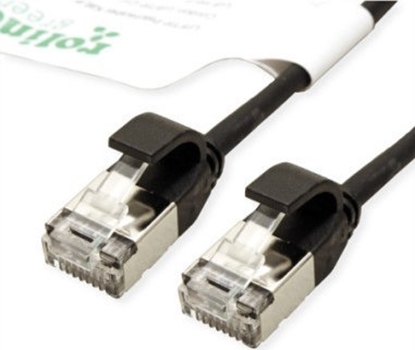 Изображение Roline ROLINE GREEN F/UTP DataCenter Patch Cord Cat.6A (Class EA), LSOH, bardzo cienki, czarny, 0,15 m