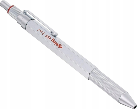 Picture of rotring 600 Multipen 3in1 silver Fine-lead Pen, Ball Pen blue/red