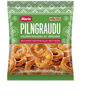 Изображение Sausbaranciņas MARIO, pilngraudu, ar sēkliņām, 220g