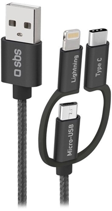 Attēls no Kabel USB SBS Mobile USB-A - microUSB 1.2 m Czarny (TECABLEUSBIP531BW)