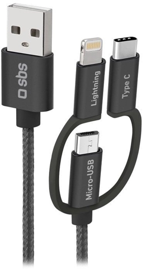 Picture of Kabel USB SBS Mobile USB-A - microUSB 1.2 m Czarny (TECABLEUSBIP531BW)