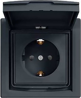 Picture of Schneider Electric ASFORA Gniazdo SCHUKO IP44 z ramk 1-krotne antracyt (EPH3100371)