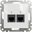 Attēls no Schneider Electric Sedna Design Gniazdo komputerowe 2xRJ45 kat.5e UTP biae SDD111452