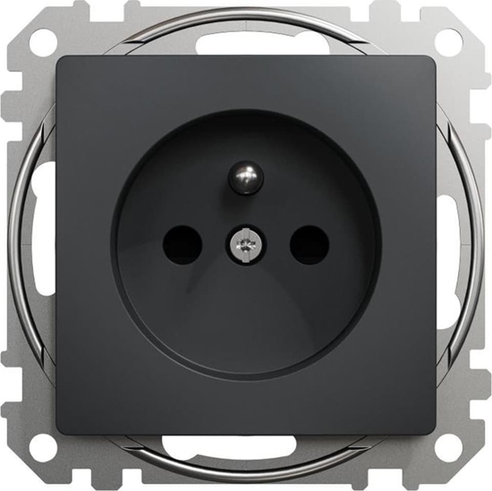 Picture of Schneider Electric Sedna Design, Gniazdo 2P+PE z przesonami (zaciski bezgwintowe), czarny antracyt