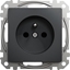 Attēls no Schneider Electric Sedna Design, Gniazdo 2P+PE z przesonami (zaciski bezgwintowe), czarny antracyt