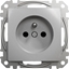 Picture of Schneider Electric Sedna Design, Gniazdo 2P+PE z przesonami (zaciski bezgwintowe), srebrne aluminium