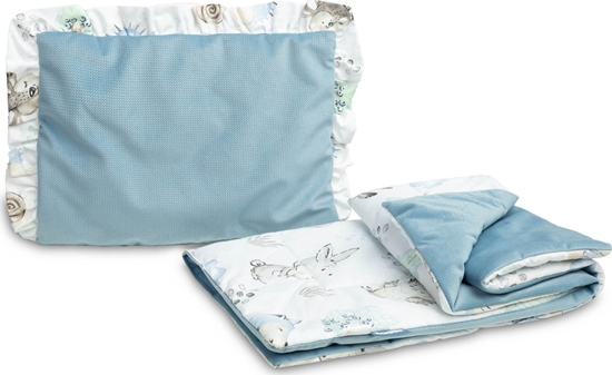 Picture of Sensillo KOMPLET DO WÓZKA VELVET Z FALBANK SPACER NIEBIESKI