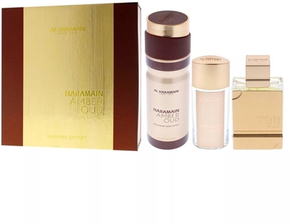 Picture of SET AL HARAMAIN Amber Oud Gold EDP spray 75ml + EDP spray 30ml + BODY SPRAY 200ml