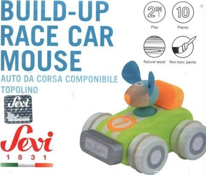 Picture of Sevi SEVI DREWNIANY SAMOCHODZIK Z MYSZK