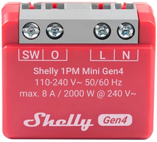 Picture of Shelly Relais "1PM Mini Gen4" WLAN BT Matter Zigbee Messfunktion max 8A 1 Kanal Unterputz