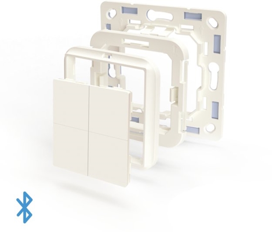 Picture of Shelly Shelly Plug & Play "BLU Wall" Switch 4 Adapter Busch-Jaeger Weiß