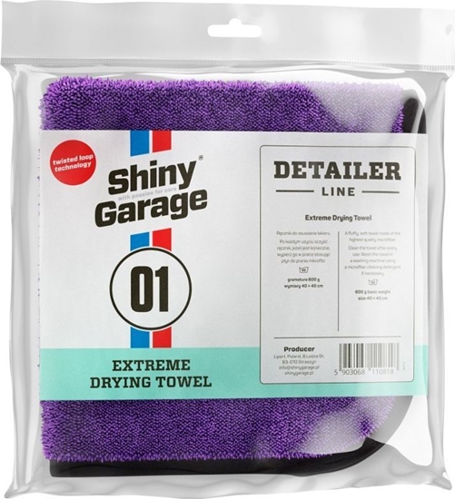 Picture of Shiny Garage Shiny Garage Extreme Drying Towel XS - mikrofibra do osuszania 40x40 cm uniwersalny