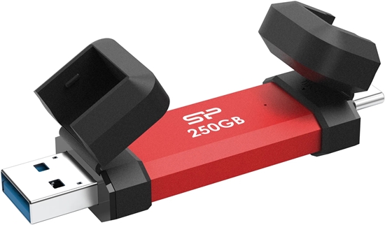 Picture of Silicon Power DS72 | 250 GB | USB Type-A/USB Type-C 3.2 Gen 2 | Red