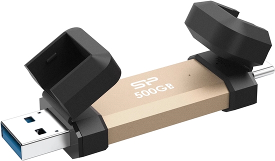 Picture of Silicon Power DS72 | 500 GB | USB Type-A/USB Type-C 3.2 Gen 2 | Gold