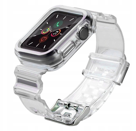 Изображение Silikonowa opaska pasek bransoleta bransoletka etui Strap Light Set do zegarka Apple Watch 38 mm - czarna