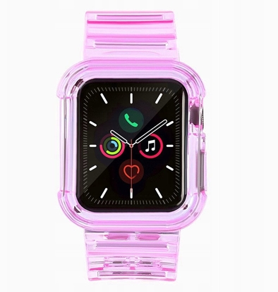 Изображение Silikonowa opaska pasek bransoleta bransoletka etui Strap Light Set do zegarka Apple Watch 42 mm - czerwony