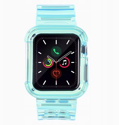 Изображение Silikonowa opaska pasek bransoleta bransoletka etui Strap Light Set do zegarka Apple Watch 42 mm - niebieska
