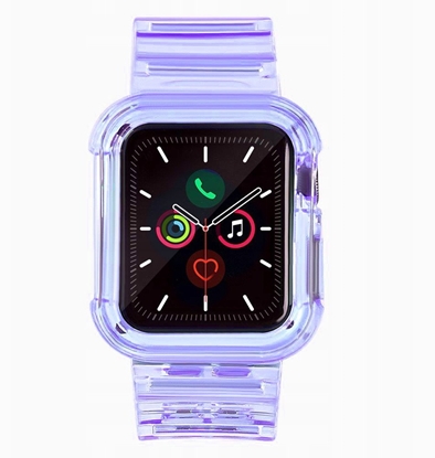 Изображение Silikonowa opaska pasek bransoleta bransoletka etui Strap Light Set do zegarka Apple Watch 44 mm - fioletowa