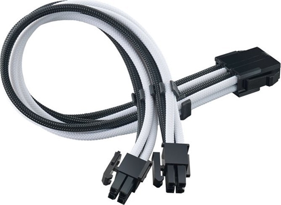 Изображение SilverStone SilverStone EPS 8-Pin zu EPS/ATX 4+4-Pin Kabel, 300mm - schwarz/weiß