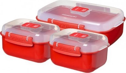 Picture of Sistema Sistema Heat & Eat 3 Pack, Set, Red, Polypropylene (PP), Transparent, New Zealand, 141 mm