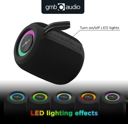 Изображение Skaļrunis Gembird Bluetooth LED Speaker SPK-BT-LED-05-BK Black