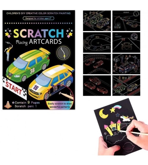 Изображение Skrāpējamā krāsojama grāmatiņa Transports (8 lap.) 16x12 cm HW22129083