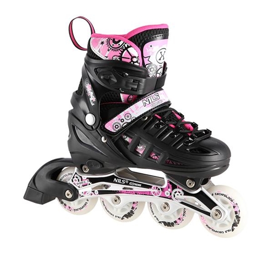 Picture of Skritļslidas / Hokeja slidas NH10905 4in1 PINK LED SIZE M(35-38) NILS EXTREME