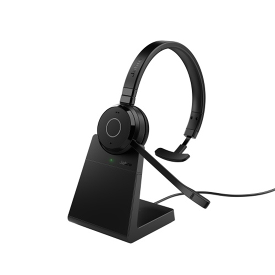 Picture of Jabra Evolve 65 TE Austiņas Vadu & Bezvadu Birojs / zvanu centrs USB Type-A Bluetooth Uzlādes statīvs Melns