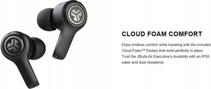 Attēls no Suchawki JLab Audio JLab EBJBAIREXECRWHT82, Headphones, In-ear, Calls/Music, Black, Binaural, IP55
