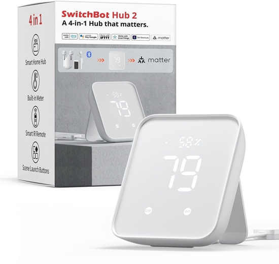 Picture of SwitchBot HUB 2 inteligentny dom - nadajnik Bezprzewodowy Do zawieszenia na cian Podczerwie