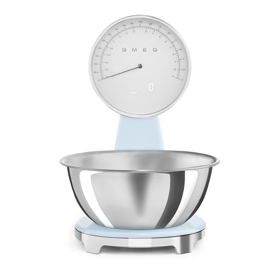 Picture of SMEG ANALOG AND DIGITAL KITCHEN SCALE PASTEL BLUE KSF01PBWW