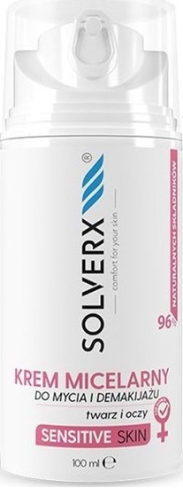 Изображение Solverx Sensitive Skin pyn micelarny do demakijau twarzy dla kobiet do skóry wraliwej 100ml