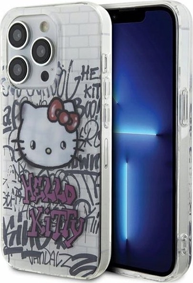 Изображение Sourcing Hello Kitty HKHCP13LHDGPHT iPhone 13 Pro / 13 6.1" white/white hardcase IML Kitty On Bricks Graffiti