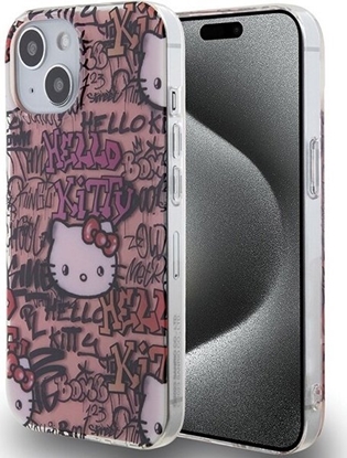 Attēls no Sourcing Hello Kitty HKHCP15SHDGPTP iPhone 15 / 14 / 13 6.1" pink/pink hardcase IML Tags Graffiti