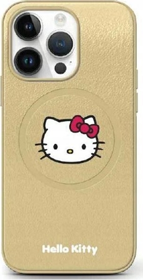Изображение Sourcing Hello Kitty HKHMP13LPGHCKD iPhone 13 Pro / 13 6.1" gold/gold hardcase Leather Kitty Head MagSafe