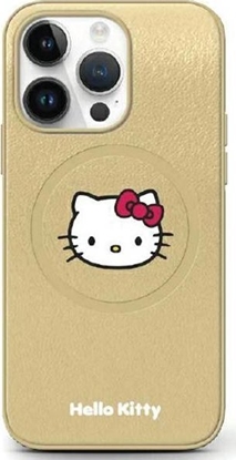 Attēls no Sourcing Hello Kitty HKHMP15SPGHCKD iPhone 15 / 14 / 13 6.1" gold/gold hardcase Leather Kitty Head MagSafe