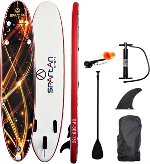 Изображение Spartan Paddleboard deska pompowana SUP z wiosem oraz akcesoriami Spartan SUP 10' Brown-Red