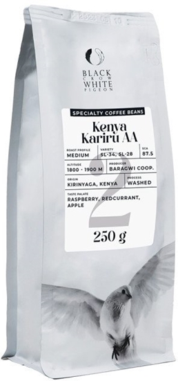 Picture of Specialty coffee beans Black Crow White Pigeon Kenya Kariru AA, 250 g