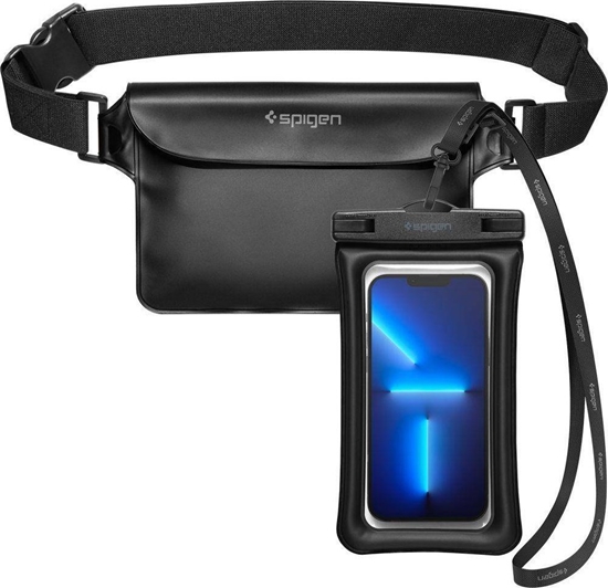 Picture of Spigen Etui + saszetka wodoszczelna Spigen A621 Universal Waterproof Case & Waist Bag Black