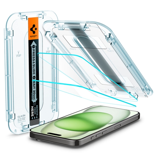 Picture of Spigen Glass tR EZ Fit 2 Pack  transparency - iPhone 15 Plus